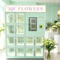 Distributeur automatique de fleurs réfrigéré de grande capacité avec écran tactile et lecteur de cartes