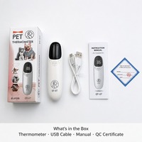 Termómetro para Oídos de Mascotas, Termómetro Veterinario Recargable para Perros y Gatos, Medidor Digital de Temperatura Animal, 32 Memorias, Alarma de Alta Temperatura