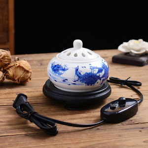 Bruciatore di incenso elettrico 220V portatile in ceramica incenso Oud Bakhoor bruciatori di regolazione della temperatura per la casa - Product Image 2