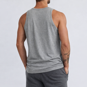 Sản xuất bán buôn áo ba lỗ thể thao nam cotton 100% in chuyển nhiệt, size lớn, đặt may theo yêu cầu - Product Image 2