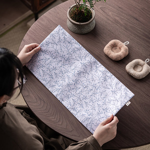 Tapis à thé rectangulaire imperméable en tissu nuage de lotus de style chinois traditionnel, pour la décoration de la maison - Product Image 3