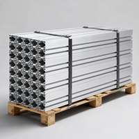 DeXin 6063 T5 80x40 Série 6000 Profilé en aluminium pour mur rideau, service de découpe d'extrusion pour façade vitrée de bâtiment