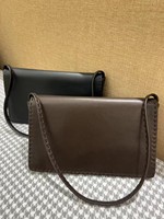 Sac sous le bras élégant vintage pour femme en cuir d'agneau véritable, fait main, avec fil ciré de haute qualité, petit format, imperméable