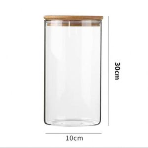 Pot de conservation en verre borosilicate à prix d'usine, 300 ml, 500 ml, avec couvercle en bambou, sans BPA, pour épices, bonbons, café, thé - Product Image 3