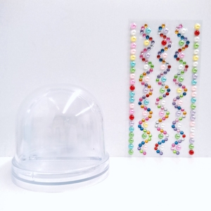 Jouet globe à neige DIY avec image scintillante 9*9*8.5, insert photo vide, en plastique PS, motif diamant coloré préféré des enfants - Product Image 4