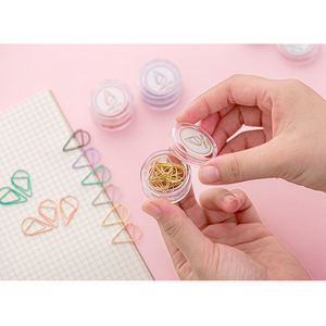 Paket başına 10 adet su damlası şekli ataşlar imleri güzel kutulu hediyeler için kitap tutucu hediye okul malzemeleri - Product Image 2