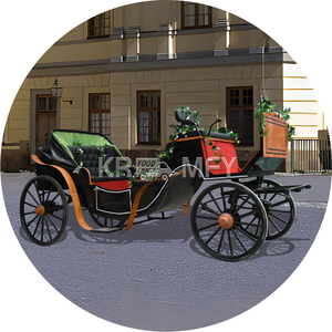 Pony Horse Carriage Hot Selling Classic Sightseeing Carriage Electric Horse Carriage 4 Wheel Marathon Horse Wagon - Product Image 4