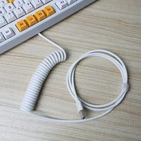 Kabel gulung Keyboard mekanis kustom kabel USB 3.1 Tipe C, kabel USB C koil 1.2m dengan konektor Aviator, oranye