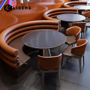 Customized Modern Western Restaurant <strong>Half</strong> Circle Deck Sofa Dining Stainless Steel Table and <strong>Chair</strong> - Product Image 1