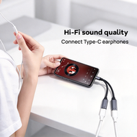 PD 100W Adaptor Pengisi Daya Audio Tipe C Ganda Kabel Pemisah USB-C dengan Mikrofon & Kontrol Kabel untuk Komputer Paduan Aluminium Suara Hi-Fi