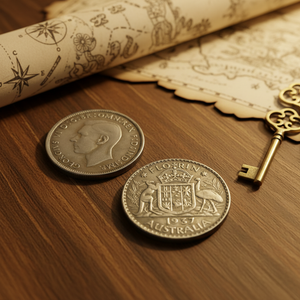 Koin Peringatan Gaya Antik FLORIN Australia 1937, Hadiah, Dekorasi Rumah - Product Image 4