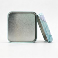 Boîte en métal carrée recyclable en fer blanc de qualité alimentaire, imprimée sur mesure, avec couvercle, pour bonbons, biscuits, chocolat, chewing-gum, emballage cadeau