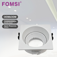 Support de Downlight Carré LED FOMSI Blanc Noir à Angle Réglable pour Ampoules LED MR16, Boîtier de Lampe LED, Cadre de Spot LED GU10 MR16
