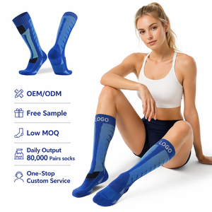 <span class=keywords><strong>Chaussettes</strong></span> de <span class=keywords><strong>ski</strong></span> pour enfants en laine mérinos, personnalisables avec logo, chaudes pour l'hiver, avec compression et rembourrage, <span class=keywords><strong>chaussettes</strong></span> de sport épaisses à revers chaud. - Product Image 1