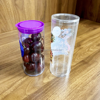 Emballage en tube PVC imprimé avec logo personnalisé avec trous d'aération Conteneur réutilisable pour le stockage des tomates cerises pour l'emballage des fruits et légumes