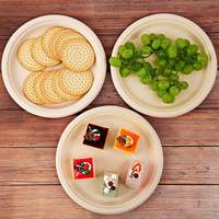 Assiette de bagasse de canne à sucre biodégradable plats de fête compostables assiette jetable pour gâteau et dessert