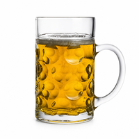 Chope à bière classique SUNYO avec fossettes, grande capacité, en verre, avec poignée robuste, pour la maison, le bar, les fêtes, les pubs et les restaurants