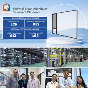 DERCHI NFRC USA projet fenêtre à battant en verre d'aluminium ouverture vers l'extérieur impact d'ouragan fenêtres à isolation thermique avec écrans - Product Image 4