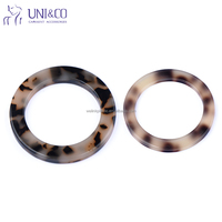 Boucles rondes en résine plastique sans nickel, motif écaille de tortue, idéales pour les hauts de bikini et les maillots de bain Bosylon
