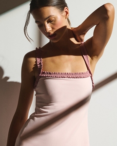 LEDUO 2026 Vente chaude Robe courte d'été douce à col carré et bretelles à volants 100% coton pour femmes - Product Image 3