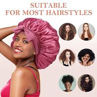 Bonnet en Satin à Logo Personnalisé, Bonnet de Nuit en Soie pour Cheveux Bouclés avec Lien, Turban de Sommeil