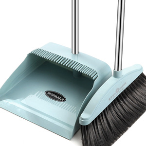 Broom And Dustpan Set <b>Plastic</b> Multi Purpose Bathroom Squeegee Non Hair Stick Soft Broom For Floor Cleaning - Product Image 2