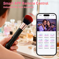 Mini Lippenstift-Vibrator für Frauen G-Punkt Klitoris-Massage Erwachsenen-Sexspielzeug APP-gesteuerter Make-up-Pinsel-Vibrator IPX7 USB-Aufladbar