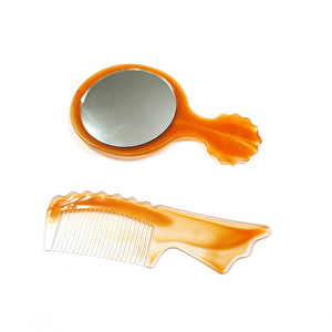 Mini <b>Mirror</b> And Hair Comb Set Round <b>Plastic</b> Portable Makeup <b>Mirror</b> For Home Use - Product Image 5