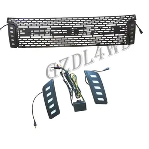 For ranger T6 2012-2014 black front grille replace trim with LED