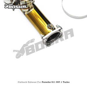 Échappement Catback de Luxe Personnalisé pour Porsche 911 997.1 Turbo 3.6T 2004-2007 Boska Racing en Titane Poli Miroir avec Valve - Product Image 5