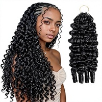 Extensions de cheveux humains vierges brésiliens au crochet, 18 pouces, ultra-douces, légères, 50g, 40 mèches, réutilisables, effet bouclé miracle