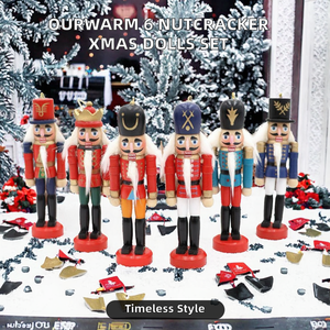Ourwarm 6 Pcs Xmas Indoor Decoration Christmas Classic Soldier <b>Nutcracker</b> Plastic Doll Set Eco-Friendly Modern Glossy Finish - Product Image 2