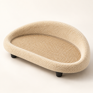 Rascador para Gatos Minimalista Moderno de Sisal Crema con Patas Elevadas, Tipo Sofá Cama, Venta al por Mayor - Product Image 1
