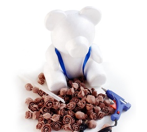 Commercio all'ingrosso pe rosa teddy bear san valentin osos de peluch al por mayor di Alta Qualità oso de peluche flor artificiale oso de flor - Product Image 6