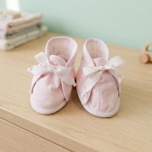 Pantofole calde in cotone per bambina con fodera in peluche e motivo a pois - Product Image 3