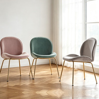 Chaises de salle à manger en cuir et tissu de luxe au design italien moderne, structure métallique, meubles de maison noirs