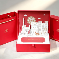 Boîte cadeau en carton magnétique en forme de livre avec ruban, logo personnalisé, Saint-Valentin, Paris, boîte cadeau créative culturelle