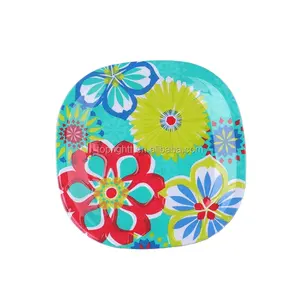 Wholesale Fashionable Restaurant Square Plastic Dishes Catering Dinner Melamine Plates For Walmart