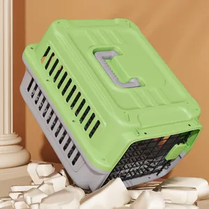 Groothandel Luchtvaartmaatschappij Plastic Reizen Luxe Kennel Ademende Winddichte Draagkooi Opvouwbare Hond Of Kat Carrier