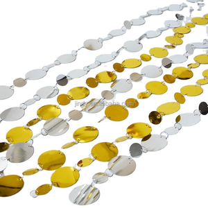 Pendentif scintillant personnalisé à suspendre, cercle de perles à sequins, fond rond en sequins argent et or, rideaux de <span class=keywords><strong>plafond</strong></span> pour décoration - Product Image 4