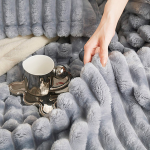 Chăn Lông Thỏ Bong Bóng Co Giãn Bán Chạy Nhất Chăn Sofa Thoải Mái Chăn Ăn Trưa Sang Trọng Nhẹ - Product Image 3