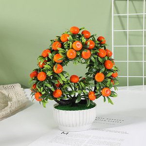 Bonsái Artificial en Forma de Corazón Qi Xing, 24 cm, Fruta de la Fortuna de Plástico, Decoración para el Hogar, Decoración de Escritorio - Product Image 4