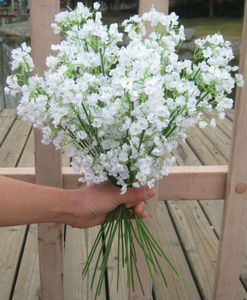 38cm 2 ramas tela de seda Gypsophila Babys aliento flor blanca boda Artificial para Decoración - Product Image 3