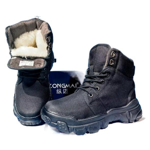 Zonghai Winter Snow Boots <b>Black</b> Thickened Fur Lined Anti Slip Unisex <b>Low</b> <b>Heel</b> Warm Boots - Product Image 5