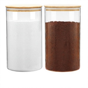 <b>Set</b> of 2 Pcs Glass Jar With Airtight Lids for Cookie Pasta Coffee Snack Food Storage Containers <b>Set</b> for Kitchen - Product Image 1