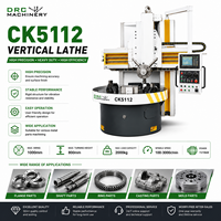 Tour vertical CNC à colonne unique CK5112, tour VTL automatique pour l'usinage d'engrenages, de brides et de moyeux de roues