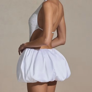 ชุดเดรสผ้าฝ้ายทอลายลูกไม้สีพื้นทันสมัย เอวธรรมชาติ ความยาวปานกลาง ประดับคริสตัลแบบสั่งทำ แขนกุด สำหรับฤดูร้อน ชุดนอนคริสต์มาสสำหรับผู้หญิง - Product Image 2