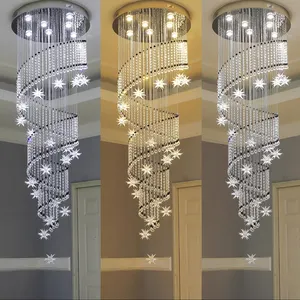 Kolye ışık lüks kristal avize yuvarlak yeni LED tavan lambası Modern oturma odası için