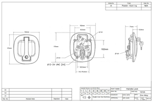 Chất Lượng Cao Màu Đen Kẽm Hợp Kim I-Xử Lý Khóa Key Hoạt Động Gấp Xử Lý Latch Hộp Công Cụ Kéo Cửa Xử Lý Khóa - Product Image 6