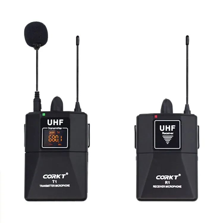 Corkt t1r1 microfone para fotografia, entrevista para telefone celular sem fio, rádio slr, dvd, câmera digital, microfone para gravação ao vivo